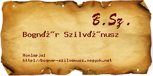 Bognár Szilvánusz névjegykártya