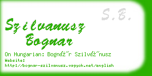 szilvanusz bognar business card